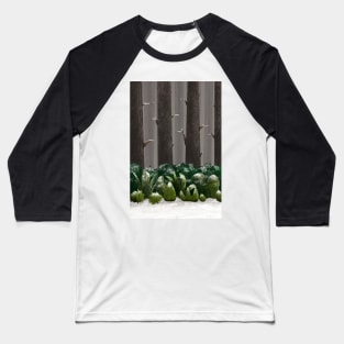 Winter Forest Snow and Trees Baseball T-Shirt